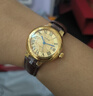 西普尼金表（HIPINE）金表女純金999足金黃金手表復古腕表防水時(shí)尚石英表女士生日禮物 【光殼金面鋼扣】金重3.5g+ 曬單實(shí)拍圖