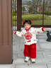 班喜迪兒童漢服套裝秋冬裝女童周歲禮服男寶寶嬰兒冬季中式唐裝拜年衣服 紅色 90 曬單實(shí)拍圖