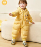 巴拉巴拉（BALABALA）balaOne嬰兒羽絨服連體衣2025新款冬裝哈衣爬服可愛(ài)萌趣 黃色長(cháng)頸鹿00433-白鴨絨 90 充絨量94g 曬單實(shí)拍圖
