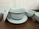 青澹墨雅 天青汝窯 茶具蓋碗冰裂釉三才蓋碗景德鎮手工陶瓷禮盒裝 落月蓋碗160ml 曬單實(shí)拍圖