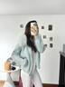 歌詩(shī)慧毛衣女2025新款外套針織衫開(kāi)衫大毛領(lǐng)洋氣女裝秋冬季高級感上衣 連帽可拆卸毛領(lǐng)針織開(kāi)衫【淺藍色】 均碼 曬單實(shí)拍圖