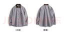 馬登工裝美式休閑燈芯絨拼接襯衫長(cháng)袖男士老錢(qián)風(fēng)灰色薄款襯衣外套男秋 隕石灰 2XL 曬單實(shí)拍圖