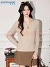 真維斯（Jeanswest）針織衫女秋季半拉鏈高級立領(lǐng)毛衣內搭修身打底上衣女燕麥色均碼 曬單實(shí)拍圖