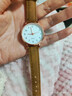 手表女考試靜音熒光點(diǎn)簡(jiǎn)約數字小清新休閑手表磨砂皮腕表 駝色 曬單實(shí)拍圖