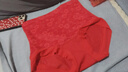美·雅·挺本命年屬馬內褲女士純棉全棉抗菌襠高腰收腹提臀大碼蕾絲紅色短褲 曬單實(shí)拍圖