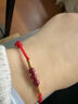 顏如飾朱砂桃木竹節小紅繩手鏈女男手串本命年好運中式生日禮物紅色手繩 S1569桃木竹節手繩【酒紅】 曬單實(shí)拍圖
