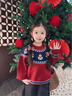 嘟嘟家寶寶圣誕毛衣冬裝兒童國風(fēng)針織衫冬款男童過(guò)年衣服女童拜年服保暖 酒紅色 100 曬單實(shí)拍圖