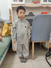 左西男童秋裝套裝2025春秋新款兒童學(xué)院風(fēng)帥氣運動(dòng)兩件套 灰色 120 曬單實(shí)拍圖