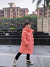G.duck品牌童裝兒童羽絨服女童中長(cháng)款加厚保暖羽絨外套女孩寶寶冬季衣服 橘色 90 曬單實(shí)拍圖