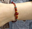 薇施妮（WEISHINI）中國敦煌紅瑪瑙手編繩玉石手鏈情侶閨蜜紅繩禮物吉祥瑪瑙手繩 玉石手繩【暖釉】 曬單實(shí)拍圖