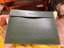 珺之美真皮筆記本電腦包適用蘋(píng)果華為小米13寸13.3寸14s筆記本電腦內膽包牛皮材質(zhì)簡(jiǎn)約風(fēng) 曼巴綠橫款（真皮） 14英寸 曬單實(shí)拍圖