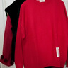 鄂爾多斯198025早春純羊絨虛提方標裝飾寬松衛衣女羊絨衫 猩紅 L 170/88A 曬單實(shí)拍圖