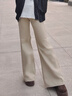 美麗衣櫥（BEAUTIFUL WARDROBE）卡其色不貼腿微喇牛仔褲2025秋冬女士高腰純棉寬松顯瘦百搭褲 曬單實(shí)拍圖