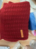 回力（Warrior）紅色圍巾女冬季送人保暖加厚針織毛線(xiàn)圍脖男本命年圣誕新年禮物 酒紅色【麻花款】 曬單實(shí)拍圖