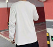 馬克華菲重磅純棉長(cháng)袖T恤男春秋厚實(shí)圓領(lǐng)打底衫白t寬松體恤上衣 白 3XL 曬單實(shí)拍圖