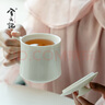 兮元記羊脂玉瓷馬克杯陶瓷喝水杯帶蓋簡(jiǎn)約辦公杯純色泡茶杯咖啡杯涼水杯 羊脂玉瓷言宋水杯-簡(jiǎn)裝370ml 曬單實(shí)拍圖