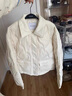 太平鳥(niǎo)女裝壓膠輕薄羽絨服多巴胺無(wú)膽襯衫羽絨休閑外套短 米白色 S 曬單實(shí)拍圖
