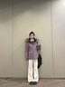 溫格芳冬季派克服羽絨棉服女2026新款韓系加厚工裝棉衣保暖毛領(lǐng)棉襖外套 紫色 M 曬單實(shí)拍圖