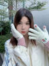 JIOESC手套女秋冬2026新款可愛(ài)加絨加厚防寒保暖學(xué)生可觸屏分指騎行手套 粉白雪人手套 均碼 【掌寬7-10cm】 曬單實(shí)拍圖