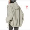 ICH MODE美式衛衣外套女春秋新款寬松連帽雙拉鏈開(kāi)衫慵懶長(cháng)袖上衣淺灰色XL 曬單實(shí)拍圖