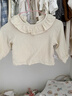 babylove女寶寶上衣秋季純棉花邊領(lǐng)嬰兒長(cháng)袖t恤時(shí)尚洋氣百搭新生兒秋衣 云母白 80 cm 曬單實(shí)拍圖