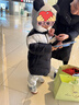 戴維貝拉（DAVE＆BELLA）兒童連帽外衣防潑水女童羽絨服冬裝新款男寶寶上衣小童外衣 黑白熊貓【現貨】 100 cm【充絨量122.5g】 曬單實(shí)拍圖