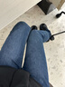 三彩2025冬季新款修身小腳牛仔褲休閑九分褲一體絨植絨鉛筆褲M(mǎn) 曬單實(shí)拍圖