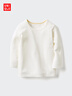 優(yōu)衣庫嬰幼兒寶寶HEATTECH棉混紡圓領(lǐng)T恤/長(cháng)袖保暖衣秋衣478444 01 乳白色 90 曬單實(shí)拍圖