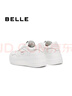 百麗（Belle）簡(jiǎn)約百搭小白鞋女商場(chǎng)同款厚底增高休閑板鞋E7J1DCM5 米白色 37 曬單實(shí)拍圖