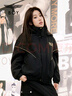 BOY LONDON【黑金隼】秋季男女同款外套短款老鷹logo可拆帽寬松棉服N29006 黑色 XL 曬單實(shí)拍圖