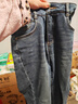 森馬（Semir）森柔|牛仔褲女冬季修身抓毛小腳褲顯瘦休閑潮流長(cháng)褲103724124010 曬單實(shí)拍圖