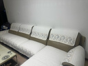 太美鑫  純棉沙發(fā)墊四季通用防滑布藝全棉簡(jiǎn)約現代坐墊夏季沙發(fā)套罩巾蓋 雙色鳳尾白(灰邊) 90*240cm 曬單實(shí)拍圖