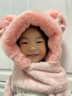 京悠雨小熊帽子可愛(ài)圍巾一體秋冬季保暖女毛絨帽手套連帽圍脖三件套冬天 小鹿溫暖米【升級加厚保暖】 曬單實(shí)拍圖