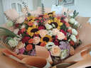 愛(ài)里鮮花同城速遞巨型花束玫瑰花向日葵花束生日鮮花送女友送閨蜜禮物 向日葵香檳玫瑰配桔梗橙芭比混搭大花束 曬單實(shí)拍圖