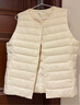 雪中飛秋冬百搭時(shí)尚鴨絨女式內穿羽絨馬甲便攜輕薄松緊燈籠袖鴨絨 黎蔓卡其|7202 XL 175/96A 曬單實(shí)拍圖