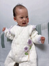 寶寶外出服裝嬰兒夾棉加厚衣服新生兒A類(lèi)三層保暖連體衣春秋爬服 紫色向日葵-連體 80cm 適合18-22斤 曬單實(shí)拍圖