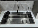 JOMOW廚房水槽大單槽洗菜盆一體盆304不銹鋼納米多功能洗碗槽洗菜池 75*45*21 曬單實(shí)拍圖