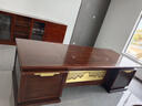 欣詩(shī)雅現代中式老板桌領(lǐng)導辦公桌烏金木總裁大板桌實(shí)木大班臺 長(cháng)城大班臺2.8m 曬單實(shí)拍圖