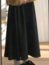 米度麗孕婦半身裙秋冬季羊毛醋酸無(wú)托腹a字半裙春秋大碼包臀百褶針織裙 羊毛醋酸裙-黑色 M碼（建議80-110斤左右） 曬單實(shí)拍圖