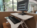 全品屋升降電腦桌升降工作臺電腦升降支架臺站立式升降辦公書(shū)桌 氣動(dòng)無(wú)級升降-白桌雙層80cm 曬單實(shí)拍圖