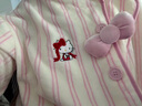 野獸派家居（tbh）三麗鷗Hello Kitty法蘭絨家居服套裝冬季可外穿睡衣女 Hello Kitty法蘭絨家居服 奶白條紋 S 曬單實拍圖