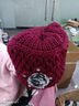 察今老年人帽子女款2025新款中老年媽媽帽冬季老太保暖加絨毛線(xiàn)奶奶帽 A款五鉆【酒紅色】加絨加厚 曬單實(shí)拍圖