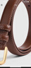 源夫人真皮2024女士皮帶縫線(xiàn)針扣耐用打孔可調節皮帶時(shí)尚新款女腰帶 161棕色 110cm 曬單實(shí)拍圖