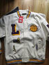 JY湖人隊運動(dòng)休閑棒球服棉衣男秋冬季寬松飛行夾克棉服外套 白色 M 曬單實(shí)拍圖