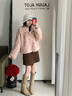 香影張予曦同款咩咩絨環(huán)保皮草女2025冬季新款皮毛一體毛絨短外套 粉色 M 曬單實(shí)拍圖