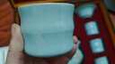 宋鼎窯原產(chǎn)地汝州汝瓷茶壺茶具套裝陶瓷側把茶杯中式多人家用品茶  吉祥如意茶具 曬單實(shí)拍圖