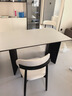 晨巢實(shí)木巖板餐桌椅家用小戶(hù)型飯桌詫寂風(fēng)長(cháng)方形西餐桌簡(jiǎn)約餐廳家具 抗菌啞光純白+黑色桌腳+羊角椅 1.4米 一桌四椅【全托底板】 曬單實(shí)拍圖