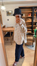 無(wú)印良品（MUJI）女式 法蘭絨 襯衫式夾克女外套25年秋季女裝 BC2POA5A 暗黃色格紋 M （160/84A） 曬單實(shí)拍圖