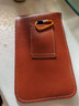 芊戀奾男士手機包輕薄穿皮帶腰包多功能立式腰帶掛包手機腰間小皮套 棕黃色兩層7.2英英寸內+掛鉤 曬單實(shí)拍圖