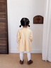 班喜迪女童連衣裙秋冬裝洋氣寶寶公主裙周歲禮服嬰兒裙子兒童針織裙冬季 黃色 80 曬單實(shí)拍圖